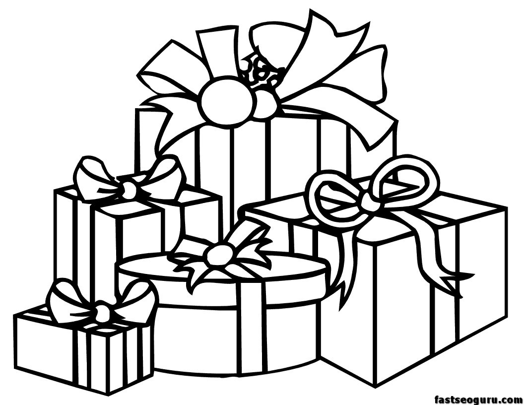 Print out coloring pagesn of christmas present
